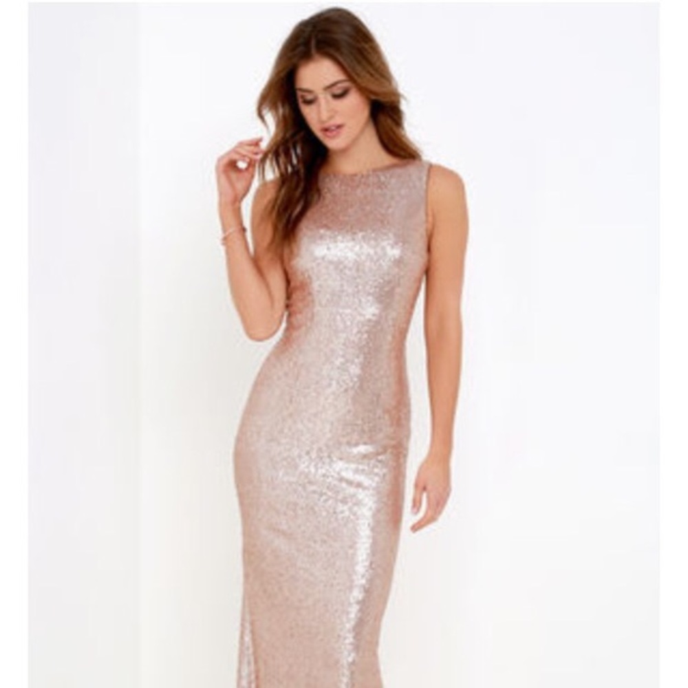 NWT Rose Gold Sequin Dress Sz Sm